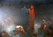 Dante and Vergil in the Ninth Circle of Hell